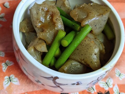 にんにくの芽とこんにゃく味噌煮